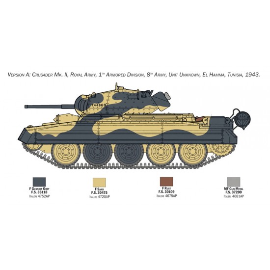 1/35 Crusader Mk II w/8th Army Infantry Rubber Tracks & 5 Figures 1/35 Crusader Mk II w/8th Army Infantry Rubber Tracks & 5 Figures