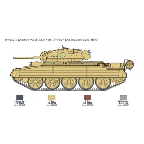 1/35 Crusader Mk II w/8th Army Infantry Rubber Tracks & 5 Figures 1/35 Crusader Mk II w/8th Army Infantry Rubber Tracks & 5 Figures