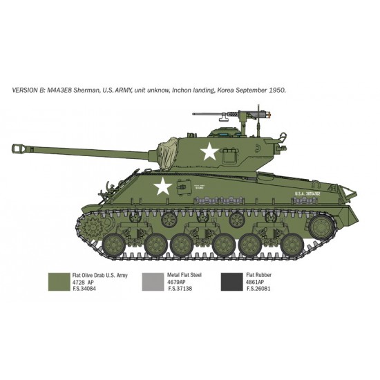 1/35 Korean War Sherman M4A3E8 Medium Tank 1/35 Korean War Sherman M4A3E8 Medium Tank
