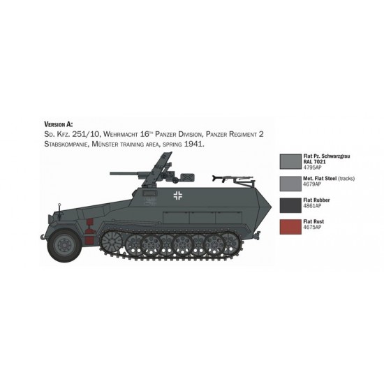 1/72 SdKfz. 251/10 Half-track APC 1/72 SdKfz. 251/10 Half-track APC