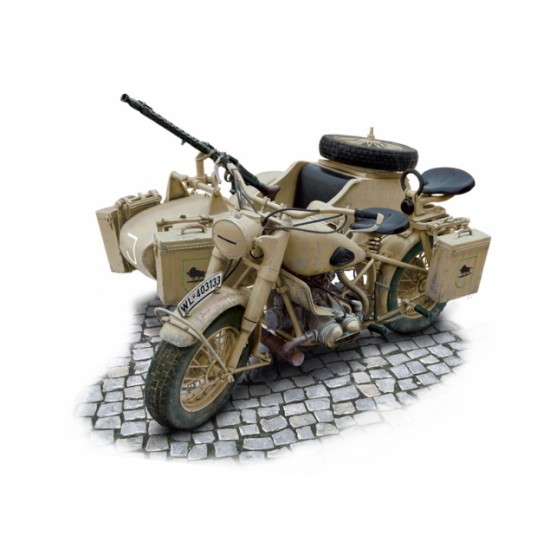 1/9 BMW R75 German Military Motorcycle with Sidecar