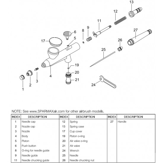 Airbrush 0.3mm Gravity with PS Handle Airbrush 0.3mm Gravity with PS Handle