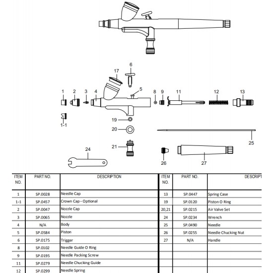 Dual Action Gravity Airbrush with 0.2mm Nozzle Dual Action Gravity Airbrush with 0.2mm Nozzle
