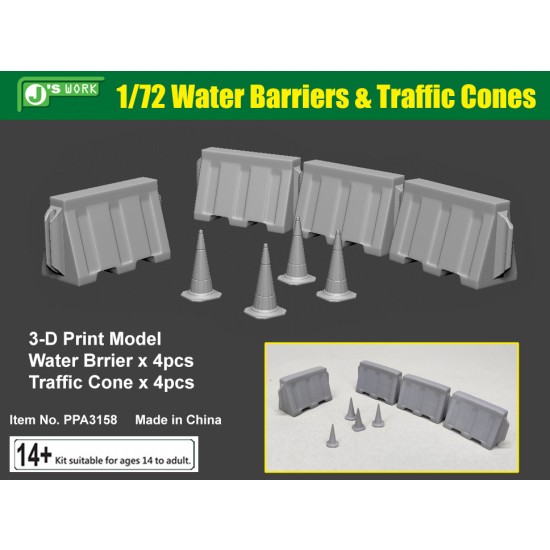 1/72 Water Barriers (4pcs) & Traffic Cones (4pcs) 1/72 Water Barriers (4pcs) & Traffic Cones (4pcs)