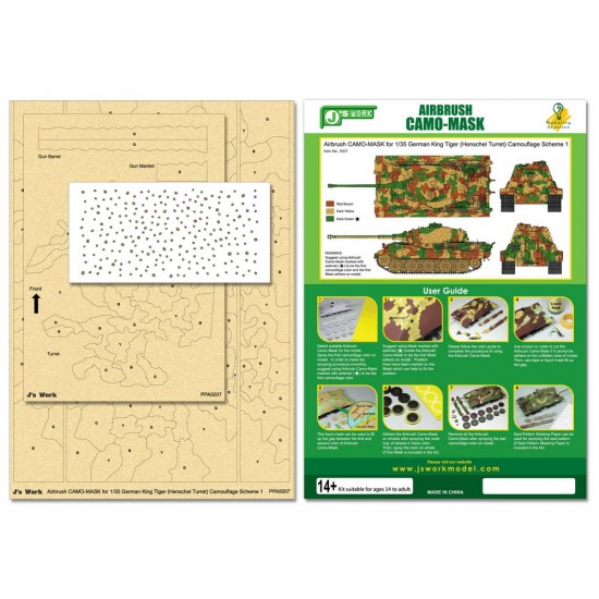 Airbrush Camo-Mask for 1/35 King Tiger (Henschel Turret) Camouflage Scheme 1 Airbrush Camo-Mask for 1/35 King Tiger (Henschel Turret) Camouflage Scheme 1
