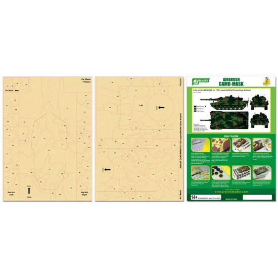 Airbrush Camo-Mask for 1/35 Leopard 2 A5/A6 Camouflage Scheme Airbrush Camo-Mask for 1/35 Leopard 2 A5/A6 Camouflage Scheme