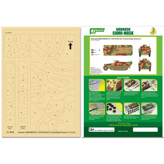 Airbrush Camo-Mask for 1/35 SdKfz 251 D Camouflage Scheme 2 Airbrush Camo-Mask for 1/35 SdKfz 251 D Camouflage Scheme 2