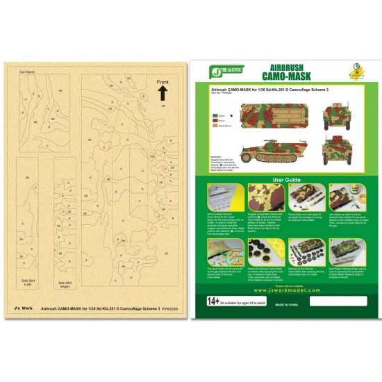 Airbrush Camo-Mask for 1/35 SdKfz 251 D Camouflage Scheme 3 Airbrush Camo-Mask for 1/35 SdKfz 251 D Camouflage Scheme 3