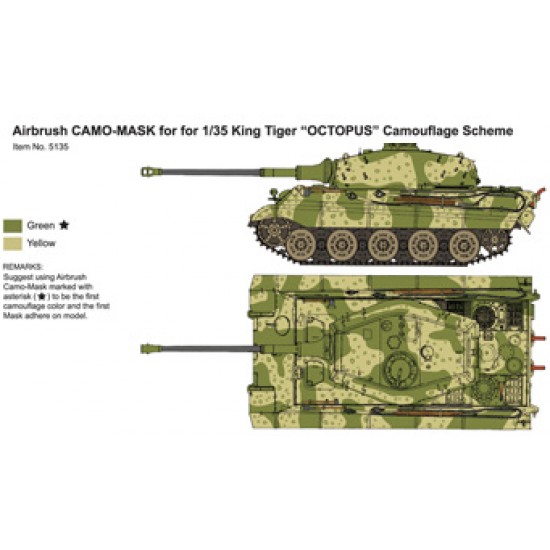 Airbrush Camo-Mask for 1/35 King Tiger OCTOPUS Camouflage Scheme Airbrush Camo-Mask for 1/35 King Tiger OCTOPUS Camouflage Scheme