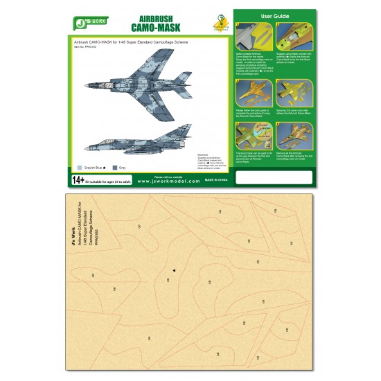 Airbrush Camo-Mask for 1/48 Super Etendard Camouflage Scheme Airbrush Camo-Mask for 1/48 Super Etendard Camouflage Scheme
