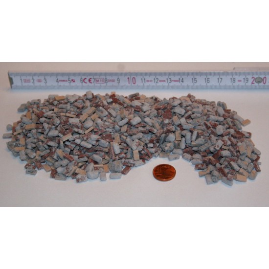 1/35 Bricks Ruins/Debris with Mortar Droppings - Dark Gray & Dark Brick-Red (Ceramic) 150g 1/35 Bricks Ruins/Debris with Mortar Droppings - Dark Gray & Dark Brick-Red (Ceramic) 150g