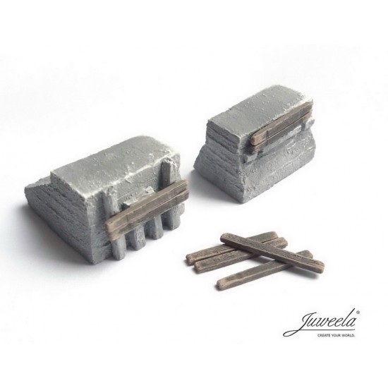 1/87 (HO scale) Buffer Stop Concrete w/Thresholds (2x) 1/87 (HO scale) Buffer Stop Concrete w/Thresholds (2x)