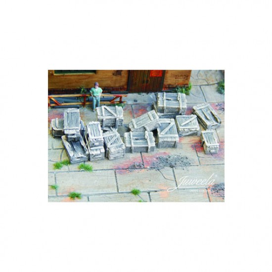 1/87 (HO scale) Old Wooden Boxes Dark (16x) 1/87 (HO scale) Old Wooden Boxes Dark (16x)