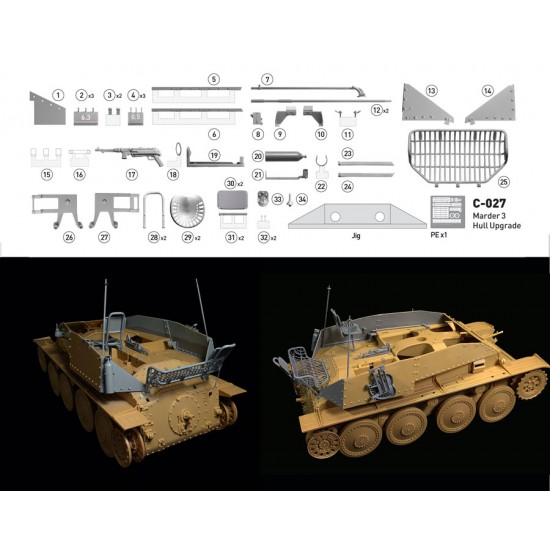 1/35 Marder 3 Hull Upgrade set for Tamiya #248 1/35 Marder 3 Hull Upgrade set for Tamiya #248