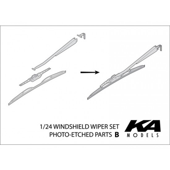 1/24 Photo-Etched Windshield Wiper Set Type B (Black Coated) 1/24 Photo-Etched Windshield Wiper Set Type B (Black Coated)