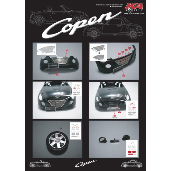 Detail-up set for 1/24 Daihatsu Copen for Aoshima kit Detail-up set for 1/24 Daihatsu Copen for Aoshima kit