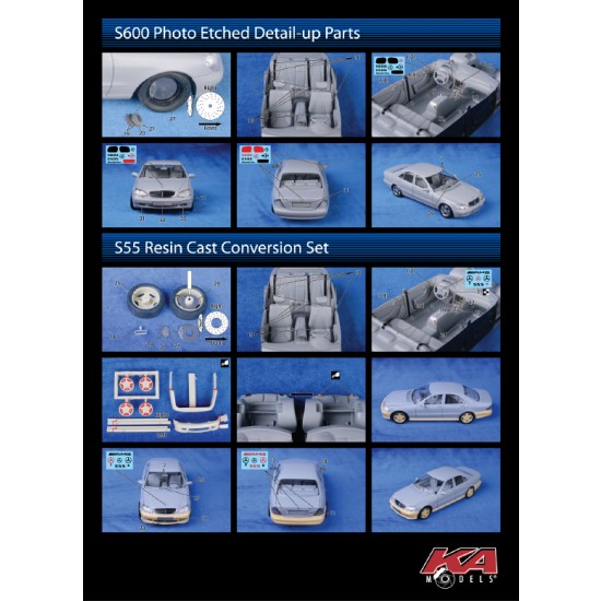 Conversion set for 1/24 Mercedes Benz S55 for Revell/Italeri/Prota/Academy