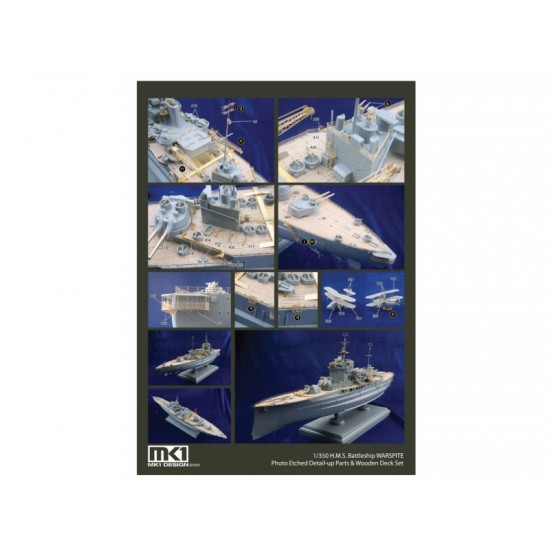 1/350 HMS Warspite Deluxe Upgrade Set (Wooden Deck+Photoetch+Barrels+Chain) for Academy kit #14105 1/350 HMS Warspite Deluxe Upgrade Set (Wooden Deck+Photoetch+Barrels+Chain) for Academy kit #14105