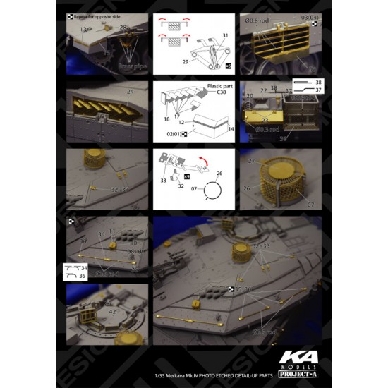 Detail-up parts for 1/35 Merkava Mk.IV for Academy kit Detail-up parts for 1/35 Merkava Mk.IV for Academy kit