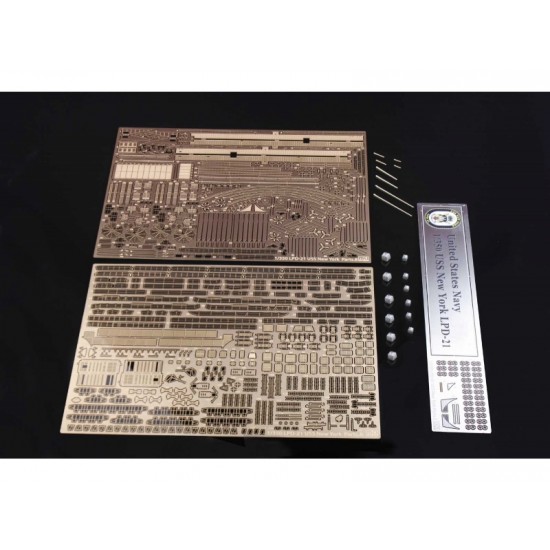 1/350 LPD-21 New York Detail-up Parts for Trumpeter kit (Photo-Etched + Metal parts) 1/350 LPD-21 New York Detail-up Parts for Trumpeter kit (Photo-Etched + Metal parts)