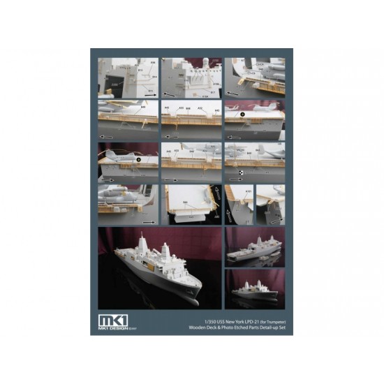 1/350 LPD-21 New York Detail-up Parts for Trumpeter kit (Photo-Etched + Metal parts) 1/350 LPD-21 New York Detail-up Parts for Trumpeter kit (Photo-Etched + Metal parts)