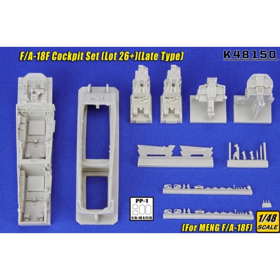 1/48 McDonnell Douglas F/A-18F Hornet Cockpit Set Lot 26+ Late Type for Meng Kits 1/48 McDonnell Douglas F/A-18F Hornet Cockpit Set Lot 26+ Late Type for Meng Kits