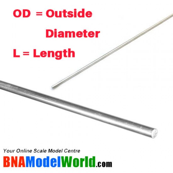 Round Aluminum Rod - OD: 2.38mm, L: 305mm Round Aluminum Rod - OD: 2.38mm, L: 305mm