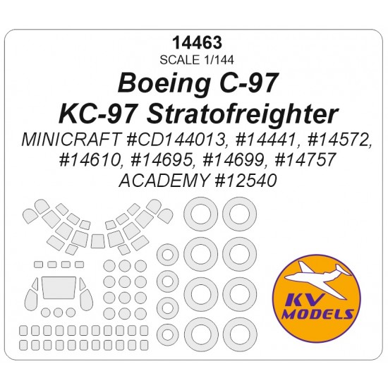 1/144 US C-97/KC-97 Stratofreighter Canopies n Wheels Masks for Minicraft/Academy 1/144 US C-97/KC-97 Stratofreighter Canopies n Wheels Masks for Minicraft/Academy