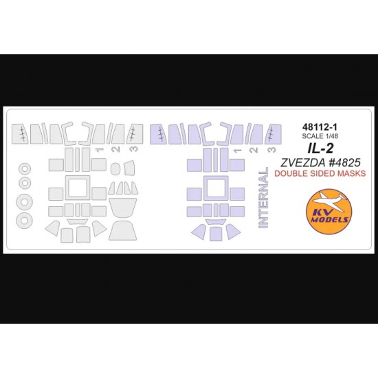 1/48 Ilyushin IL-2 Masking for Zvezda #4825 (Double-sided) 1/48 Ilyushin IL-2 Masking for Zvezda #4825 (Double-sided)