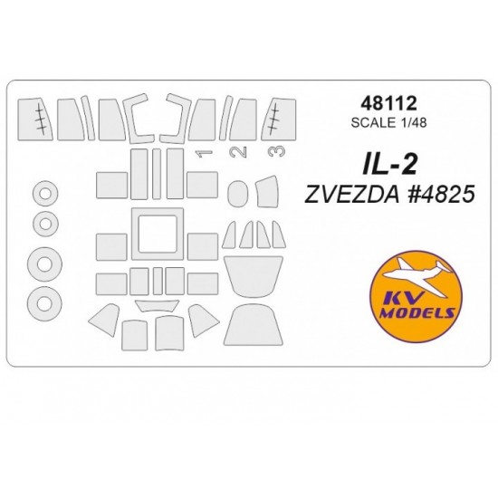 1/48 Ilyushin IL-2 Masking for Zvezda #4825 1/48 Ilyushin IL-2 Masking for Zvezda #4825