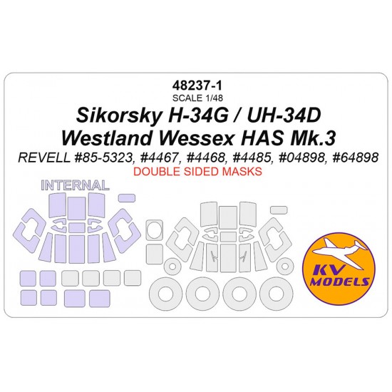 1/48 US Sikorsky H-34G / UH-34D / Westland Wessex HAS Mk.3 Masks for Revell 1/48 US Sikorsky H-34G / UH-34D / Westland Wessex HAS Mk.3 Masks for Revell