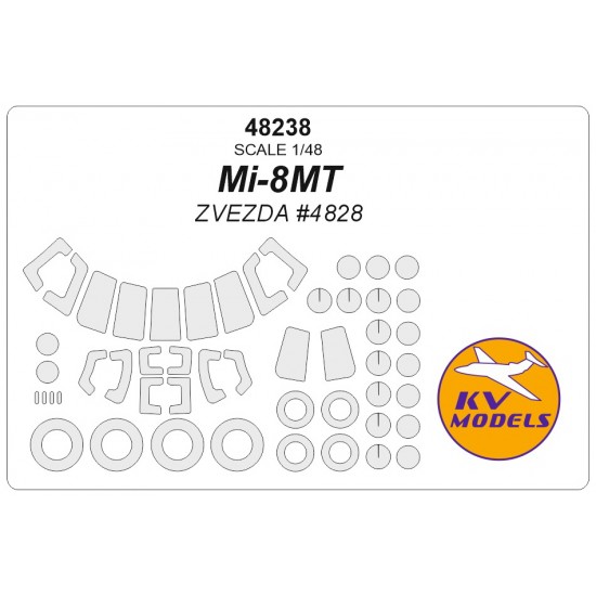 1/48 Mil Mi-8MT Masking for Zvezda #4828 1/48 Mil Mi-8MT Masking for Zvezda #4828