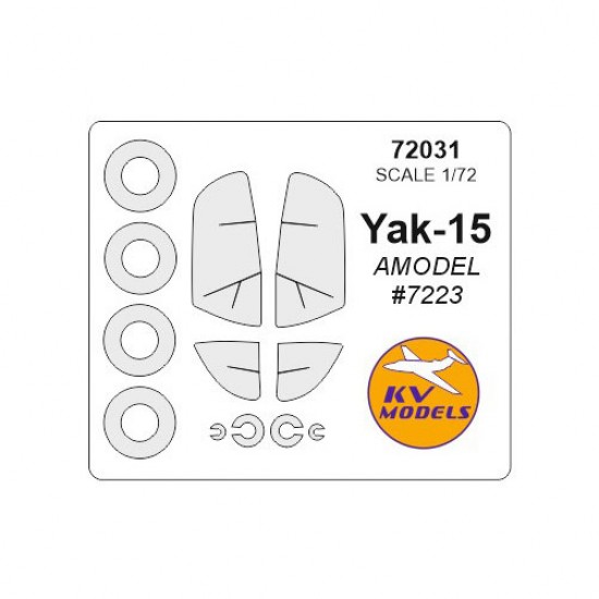 1/72 Yak-15 Masking w/Wheels Masks for Amodel #7223