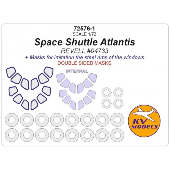 1/72 Space Shuttle Atlantis Paint Masking for Revell #04733 (Double-sided) 1/72 Space Shuttle Atlantis Paint Masking for Revell #04733 (Double-sided)