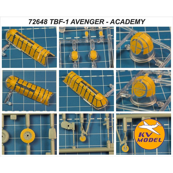 1/72 TBF-1 AVENGER Masking for Academy #12452/Modelist #207267 1/72 TBF-1 AVENGER Masking for Academy #12452/Modelist #207267