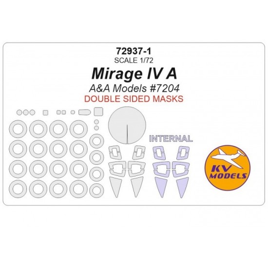 1/72 Mirage IV A Disks and Wheels Masking for A&A Models #7204 (double-sided) 1/72 Mirage IV A Disks and Wheels Masking for A&A Models #7204 (double-sided)