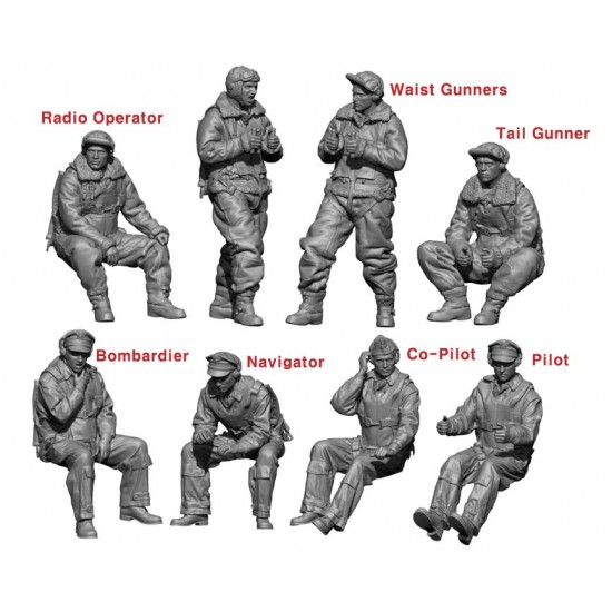 1/32 Boeing B-17 Flying Fortress Crew Set (8 figures) 1/32 Boeing B-17 Flying Fortress Crew Set (8 figures)