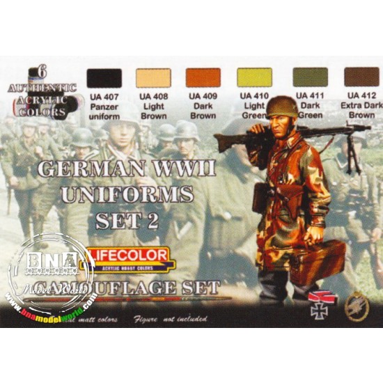 Acrylic Paint Set - WWII German Uniforms 2 (22ml x 6) Acrylic Paint Set - WWII German Uniforms 2 (22ml x 6)