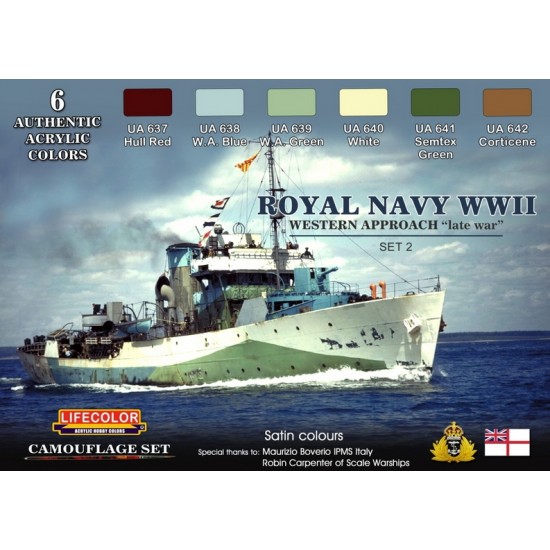 Acrylic Paint Set - WWII Royal Navy Western Approach Late War Camouflage Vol.2 (22mlx 6) Acrylic Paint Set - WWII Royal Navy Western Approach Late War Camouflage Vol.2 (22mlx 6)