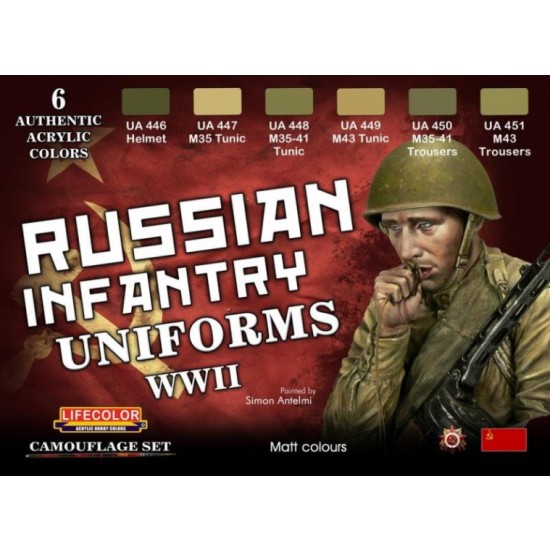 Acrylic Paint Set - WWII Russian Infantry Uniforms Set (6 x 22ml) Acrylic Paint Set - WWII Russian Infantry Uniforms Set (6 x 22ml)