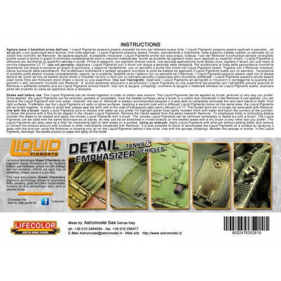 Liquid Pigments - Detail Emphasiser Tanks & Vehicles (5 Adjustable Non-Smelling Washes) Liquid Pigments - Detail Emphasiser Tanks & Vehicles (5 Adjustable Non-Smelling Washes)