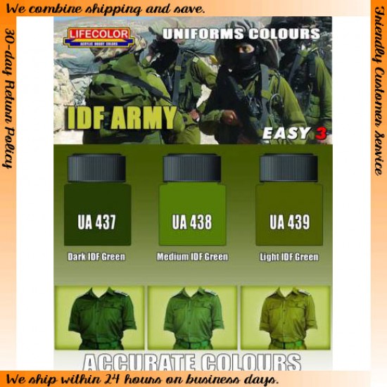 Easy 3 Acrylic Paint Set - IDF Army Uniforms Colours (22ml x3) Easy 3 Acrylic Paint Set - IDF Army Uniforms Colours (22ml x3)