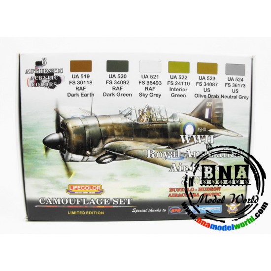 Acrylic Paint Set - WWII Royal Australian Air Force RAAF Set II (6 x 22ml) Acrylic Paint Set - WWII Royal Australian Air Force RAAF Set II (6 x 22ml)