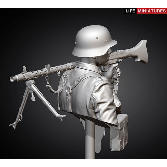 1/10 WWII Wehrmacht MG34 Gunner, France 1940 (resin bust) 1/10 WWII Wehrmacht MG34 Gunner, France 1940 (resin bust)