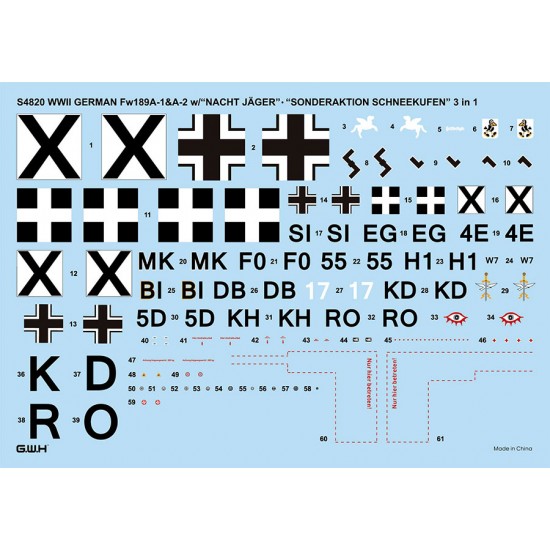 1/48 WWII German Fw 189A1 / A2 with Nacht Jager and Sonderaktion Schneekufen (3 in 1) 1/48 WWII German Fw 189A1 / A2 with Nacht Jager and Sonderaktion Schneekufen (3 in 1)