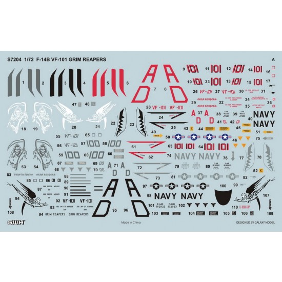 1/72 US Navy F-14B VF-101 Grim Reapers w/Special Decal Digital Camouflag 1/72 US Navy F-14B VF-101 Grim Reapers w/Special Decal Digital Camouflag