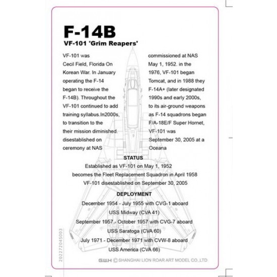 1/72 US Navy F-14B VF-101 Grim Reapers w/Special Decal Digital Camouflag 1/72 US Navy F-14B VF-101 Grim Reapers w/Special Decal Digital Camouflag