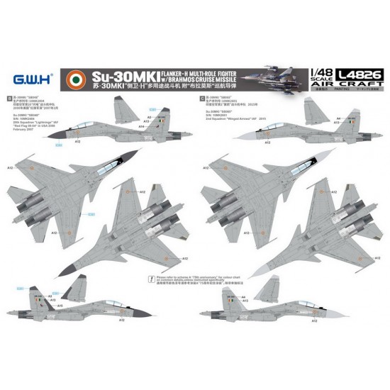 1/48 Indian Air Force Su-30MKI Flanker H Multirole Fighter w/BRAHMOS Cruise Missile