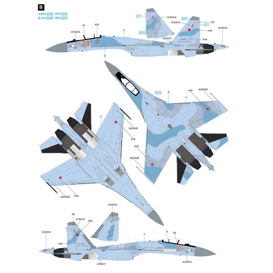 1/72 Sukhoi Su-35S Flanker E Multirole Fighter Air-to-surface version 1/72 Sukhoi Su-35S Flanker E Multirole Fighter Air-to-surface version
