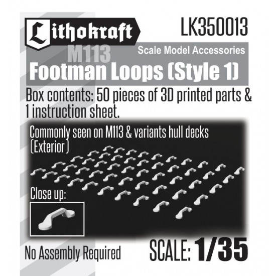 1/35 Footman Loops (Style 1) for M113/Variants Hull Decks Exterior 1/35 Footman Loops (Style 1) for M113/Variants Hull Decks Exterior